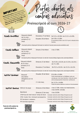 Cartell Portes obertes als centres educatius EI, primària i ESO curs 2026-27.png